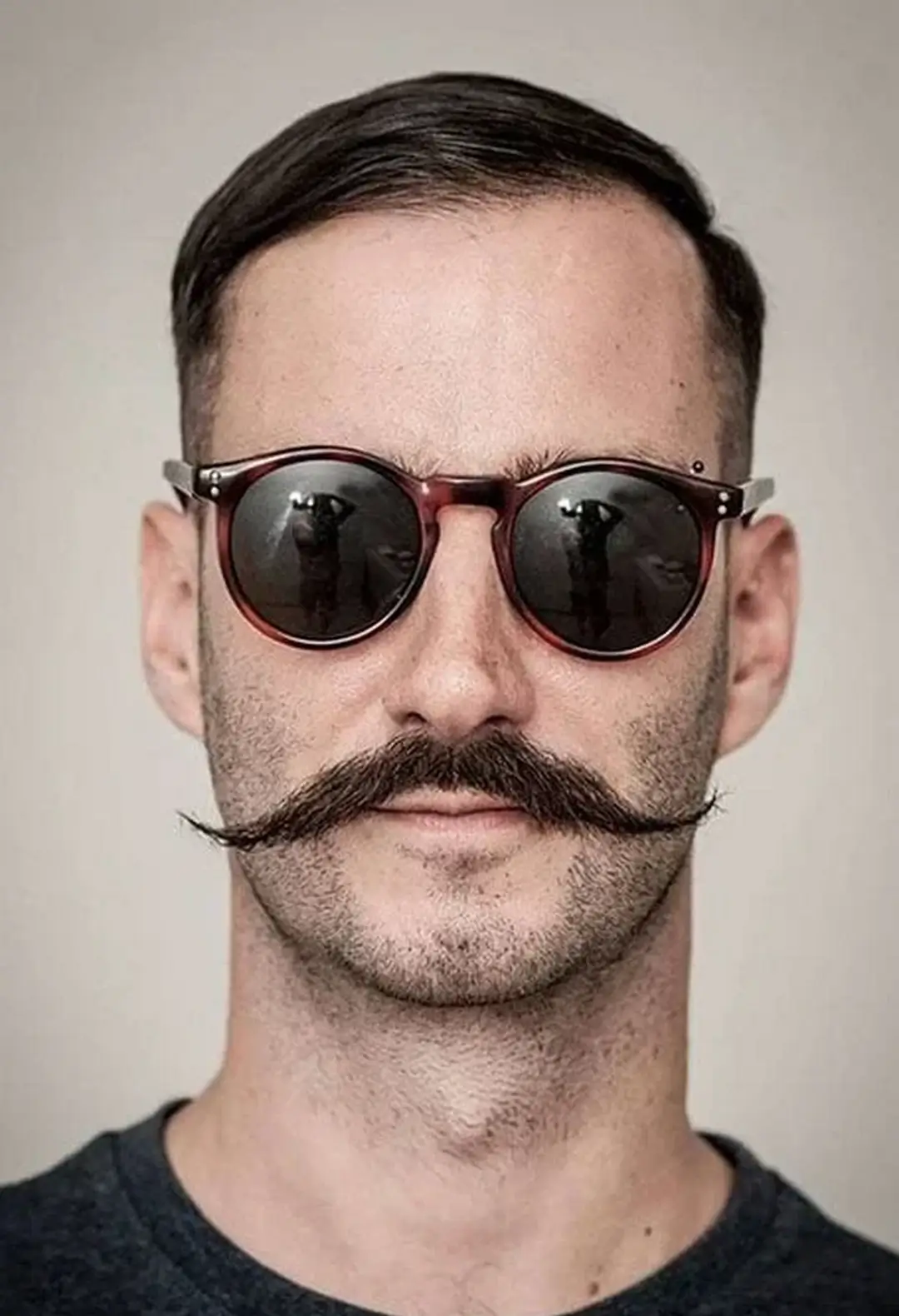 Men's Handlebar Mustache with Short Back and Sides from Fifth Ave Barber Shop in Midtown NYC