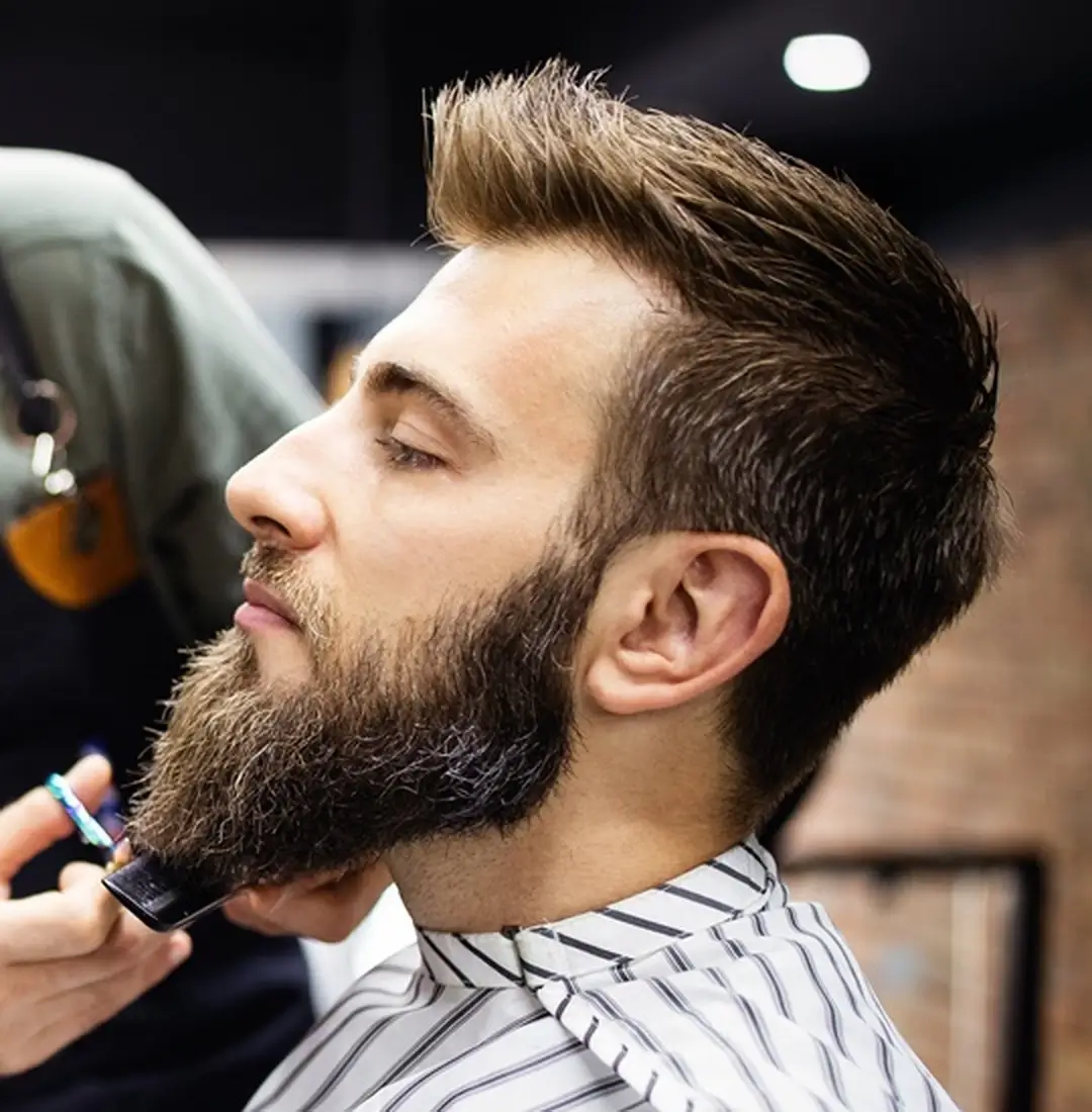 Men's Beard Trim with Shape Up Haircut by Fifth Ave Barber Shop in Midtown NYC